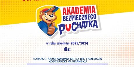 Certyfikat Akademia Bezpiecznego Puchatka kl. I