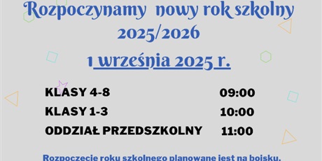 ROZPOCZĘCIE ROKU SZKOLNEGO 2025/2026